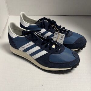 Adidas Men's Navy and White Sneakers